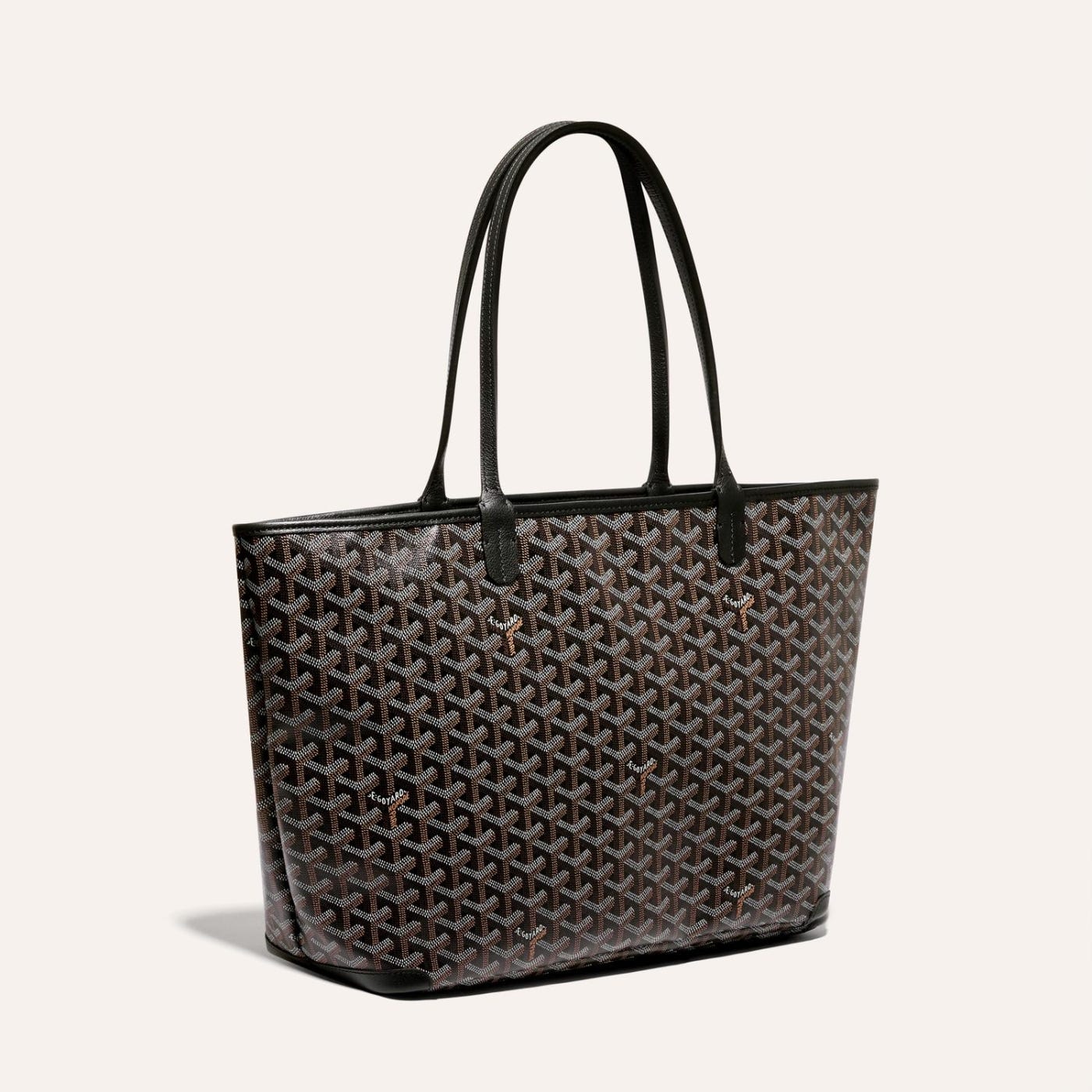 Goyard Artois Tote MM Black Goyardine Canvas & Chevroches Calfskin Palladium Hardware - Image 2